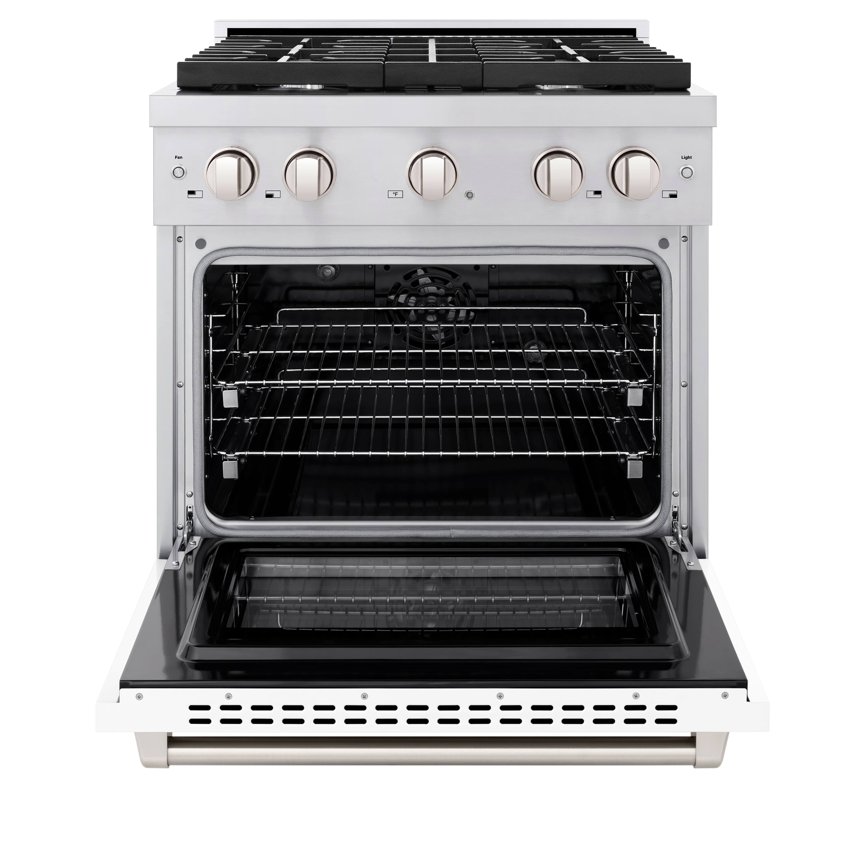 Angle. ZLINE - ZLINE 30" Paramount Dual Fuel Range with 4 Burners and Convection Oven (SDR-WM-30) - Black Matte.