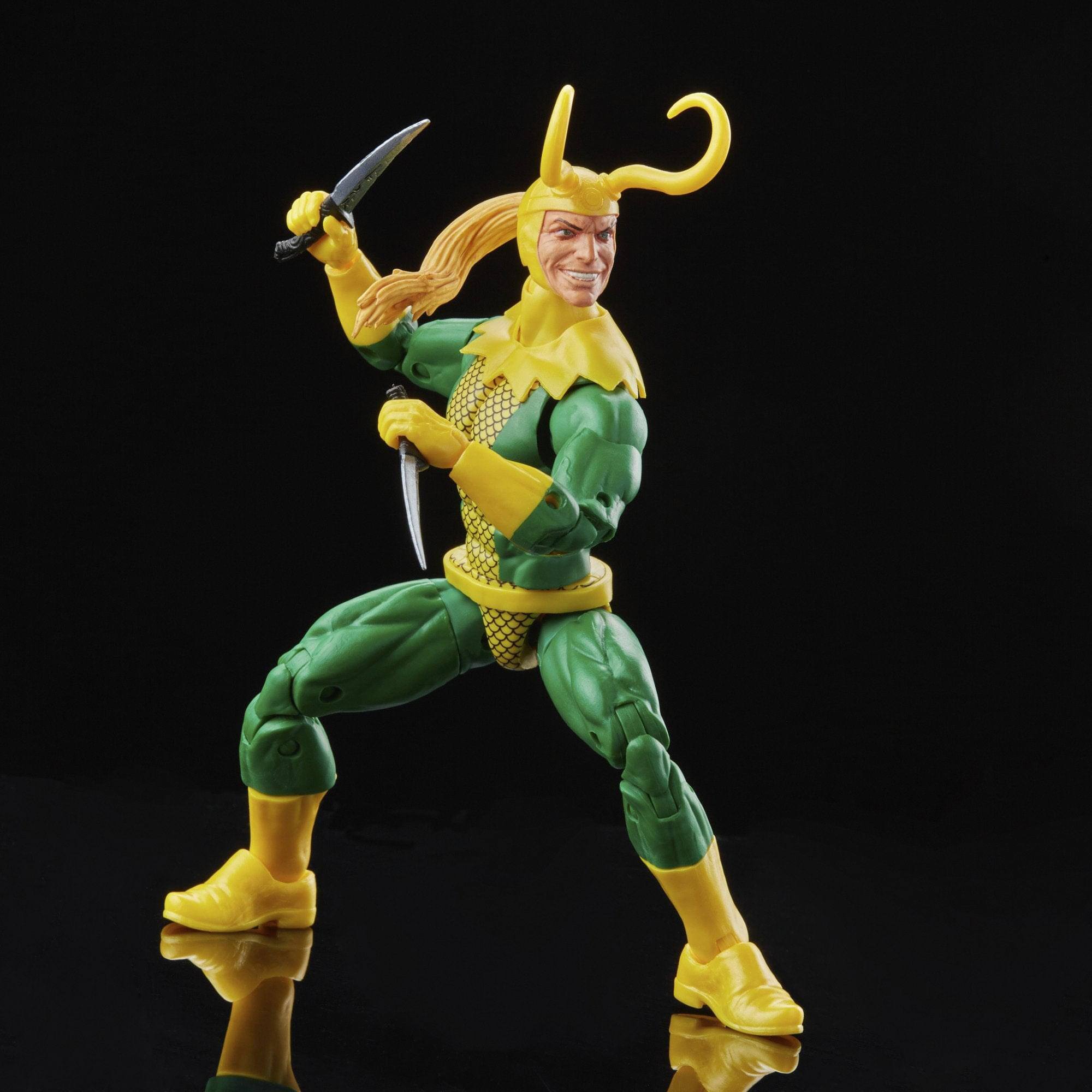 Alt View 4. Hasbro - Marvel Legends 6-inch Retro Action Figure | Loki - Green.