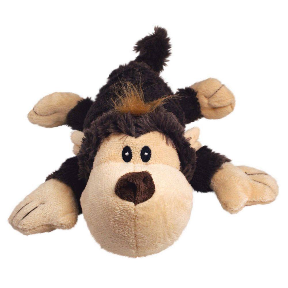 Front. KONG - Kong Funky Monkey Cozie Plush Dog Toy in Medium - Brown.