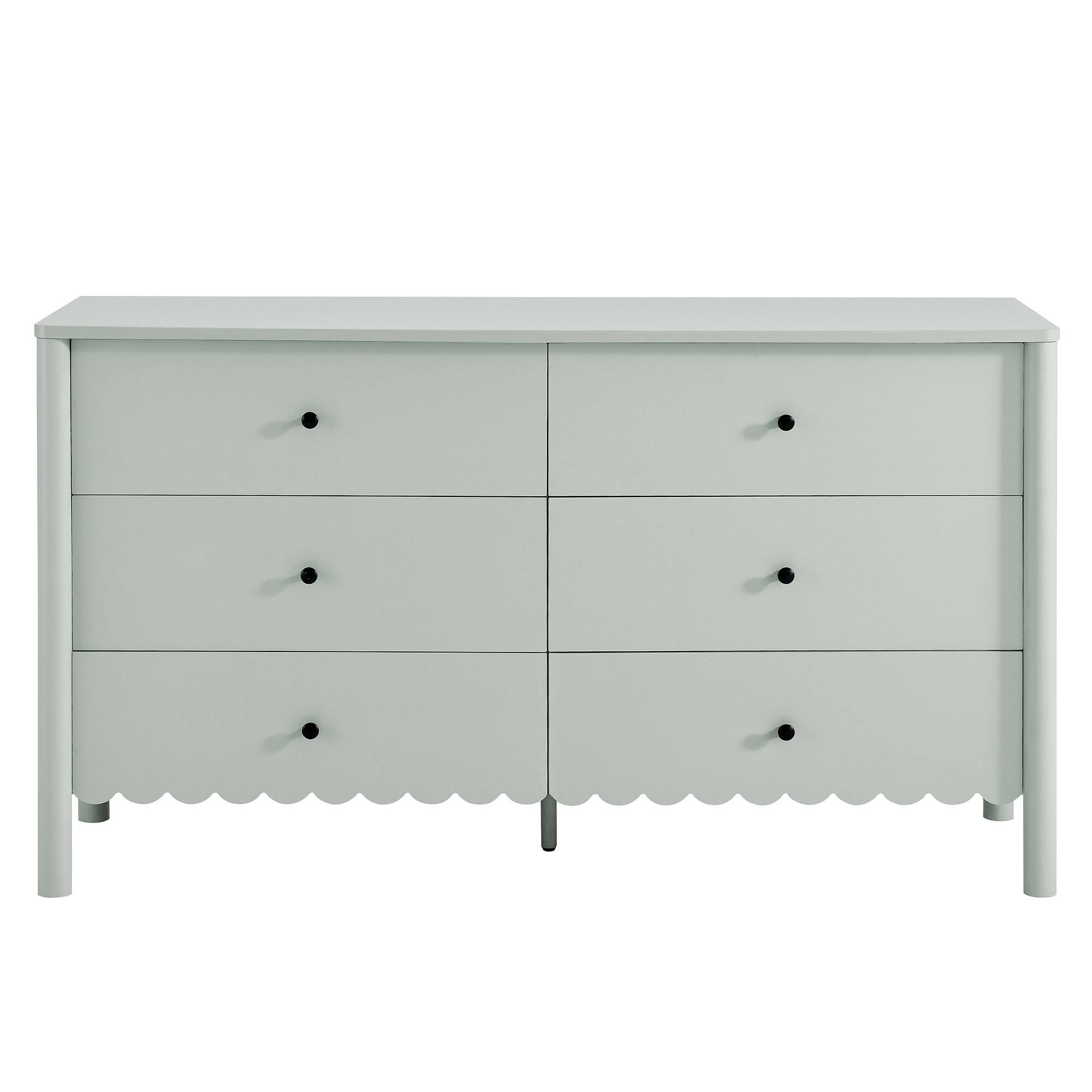 Alt View 5. Modway - Emmeline Scalloped 6-Drawer Dresser by Modway - Sage.