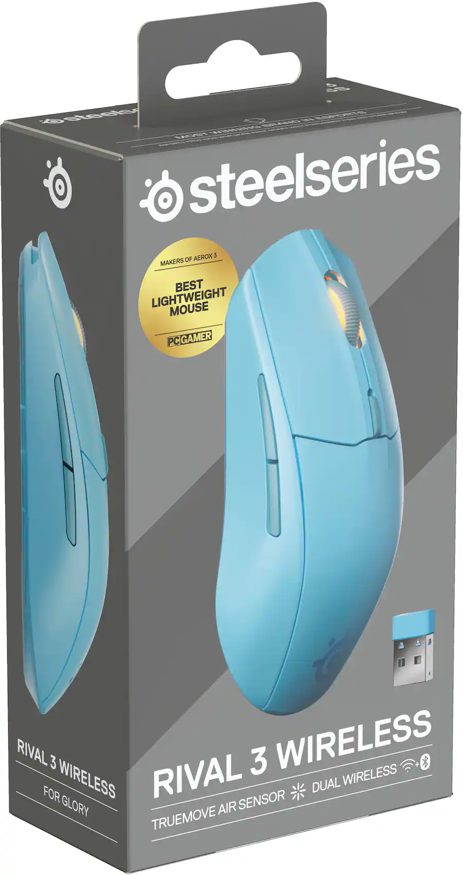 2 Inche Mouse SteelSeries Rival 3 Gen 2 Wireless Optical Gaming Mouse with Ultra fast ...