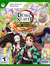Xbox Series X Xbox One SMART DELIVERY ES SERIES X KIMETSU NO YAIBA DEMON SLAYER SWEEP THE BOARD! TEEN ADOLESCENTS T ESRB SEGA