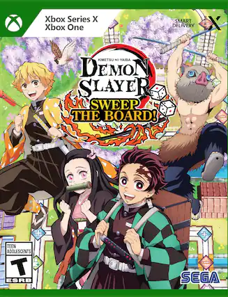 Xbox Series X Xbox One SMART DELIVERY ES SERIES X KIMETSU NO YAIBA DEMON SLAYER SWEEP THE BOARD! TEEN ADOLESCENTS T ESRB SEGA - T (Teen 13+)