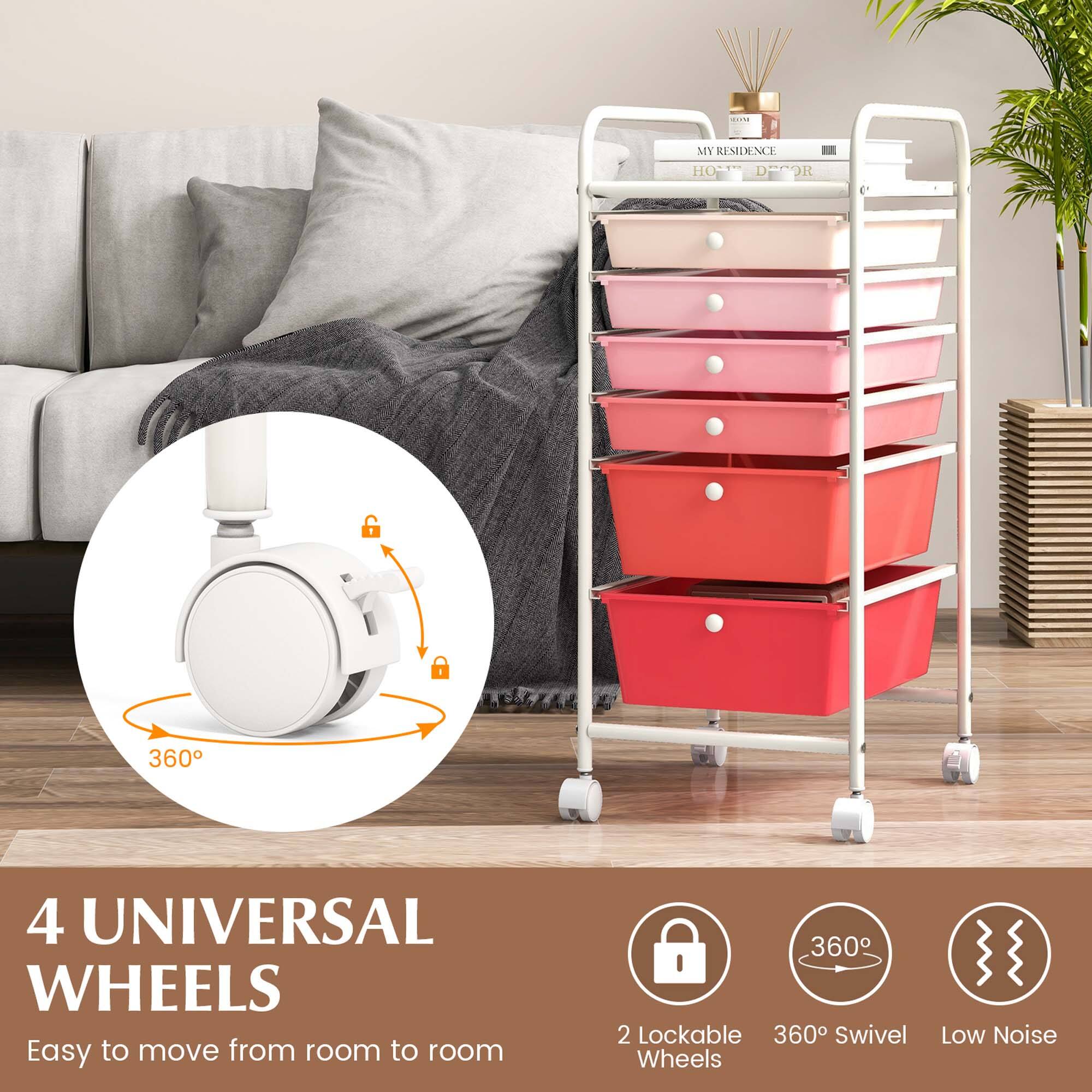 4 Universal Wheels Easy to move from room to room 360 2 Lockable 360 Swivel Wheels Low Noise