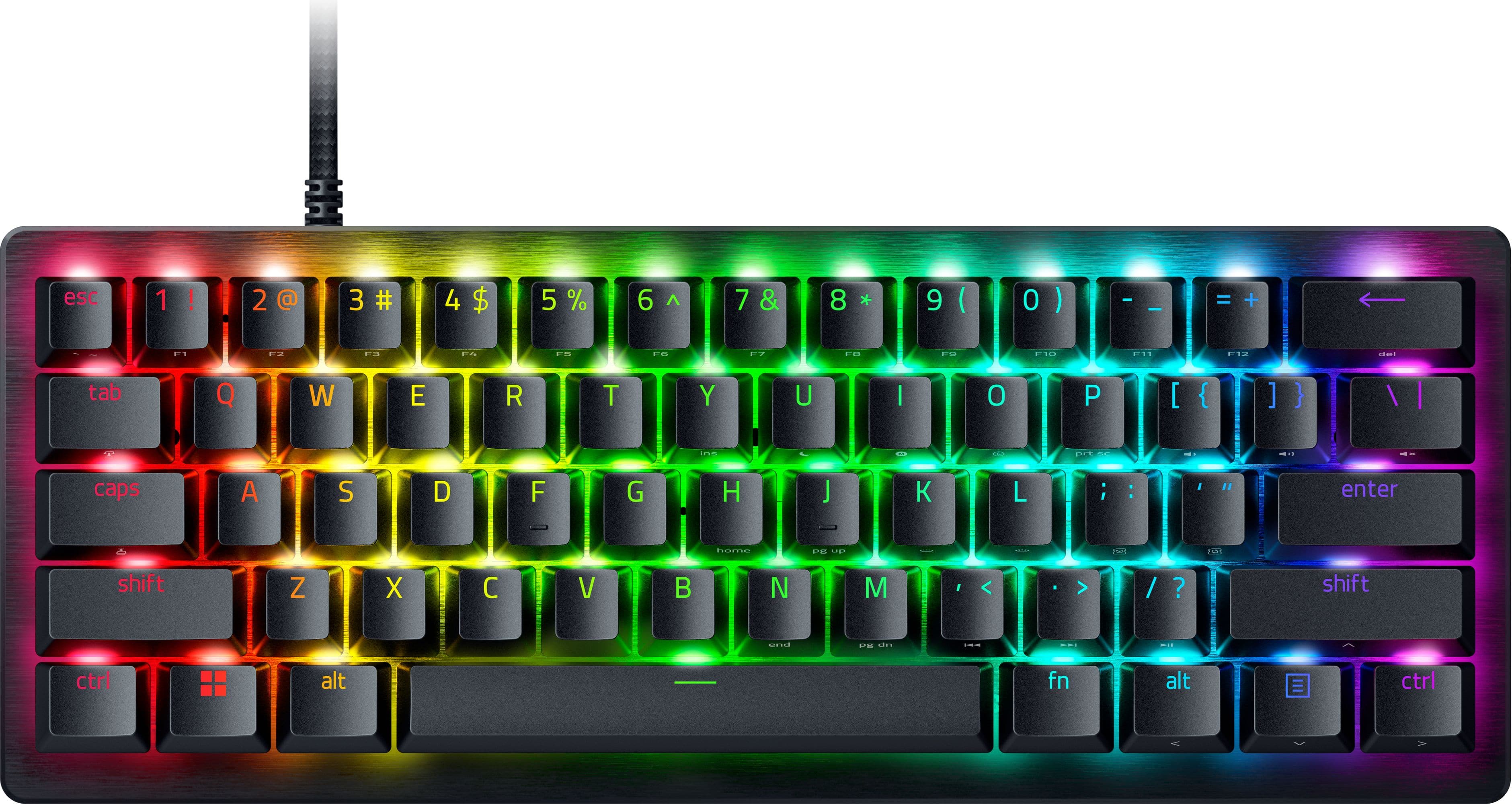Razer - Huntsman V3 Pro Mini 60% Wired Analog Optical Linear Switch Gaming Keyboard with Snap Tap - Black - Front_Zoom