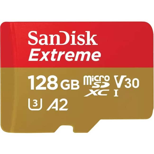 SanDisk - Extreme 128 GB Class 3/UHS-I (U3) V30 microSDXC - 190 MB/s Read - 90 MB/s Write - Lifetime Warranty