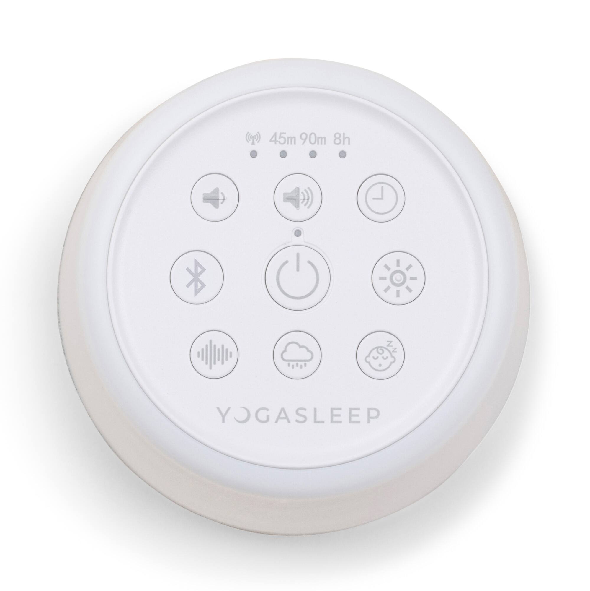 The text on the image reads "45m 90m 8h YOGASLEEP."