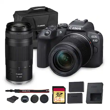 CANON LENS RF75-300mm F4-5.5
Canon EOS R10
RF-S18-150mm LENS F3.5-6.3
CANON IS IX
75-300
Canon COS
XC 64G GB
Canon
EOS R10