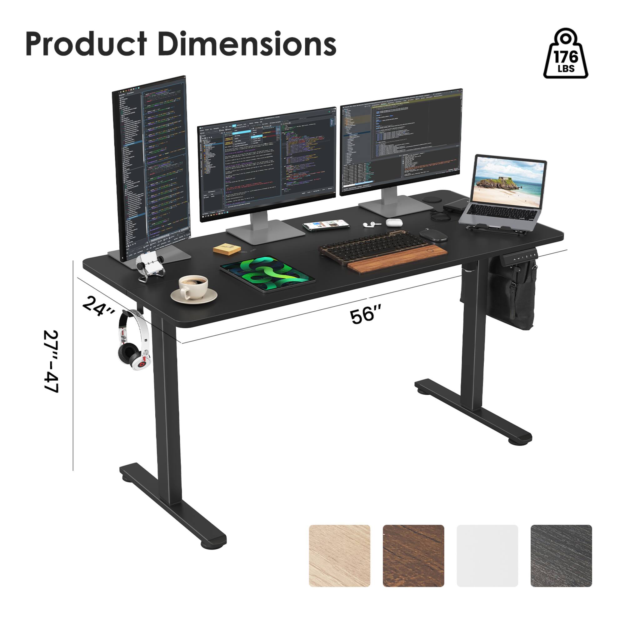 Product Dimensions

- 27"-47" (height)
- 56" (width)
- 24" (depth)
- 176 LBS (weight)