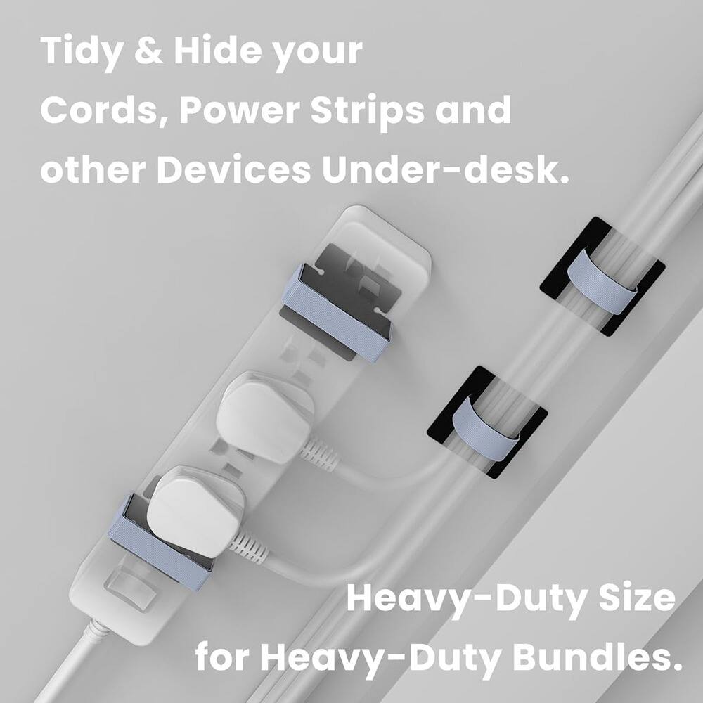 Tidy & Hide your Cords, Power Strips and other Devices Under-desk.

Heavy-Duty Size for Heavy-Duty Bundles.