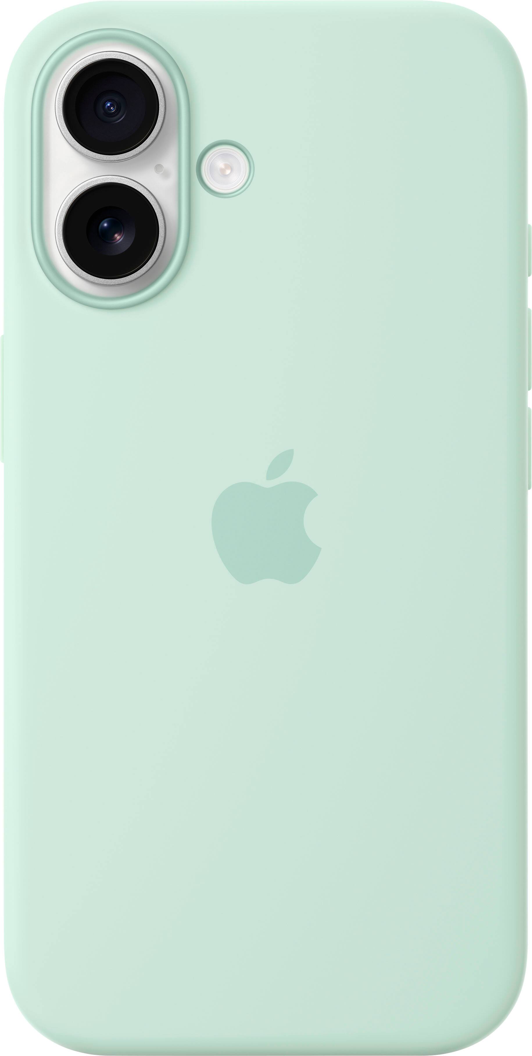 Back. Apple - iPhone 16 Silicone Case with MagSafe - Aquamarine.