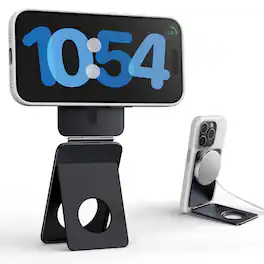 TECH SAFARI - Magnetic Tripod For Aluminium Phone Stand Compatible With Magsafe 17 16 15 14 13 12 Series Strong Holder - Black