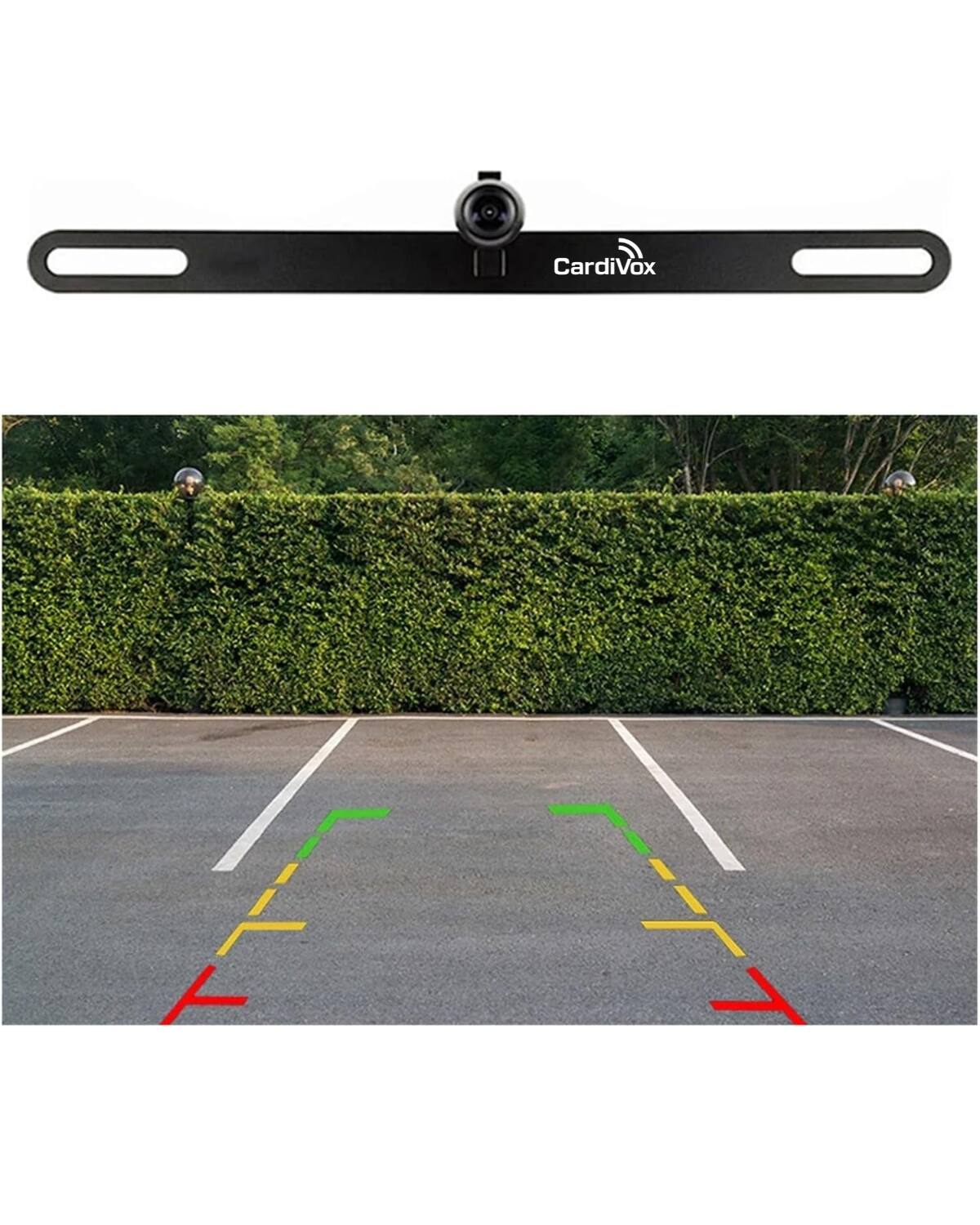 Alt View 9. CardiVox - License Plate Backup Camera – HD Rear View Camera with Night Vision, 170° Wide Angle, Waterproof IP68, Universal - Black.
