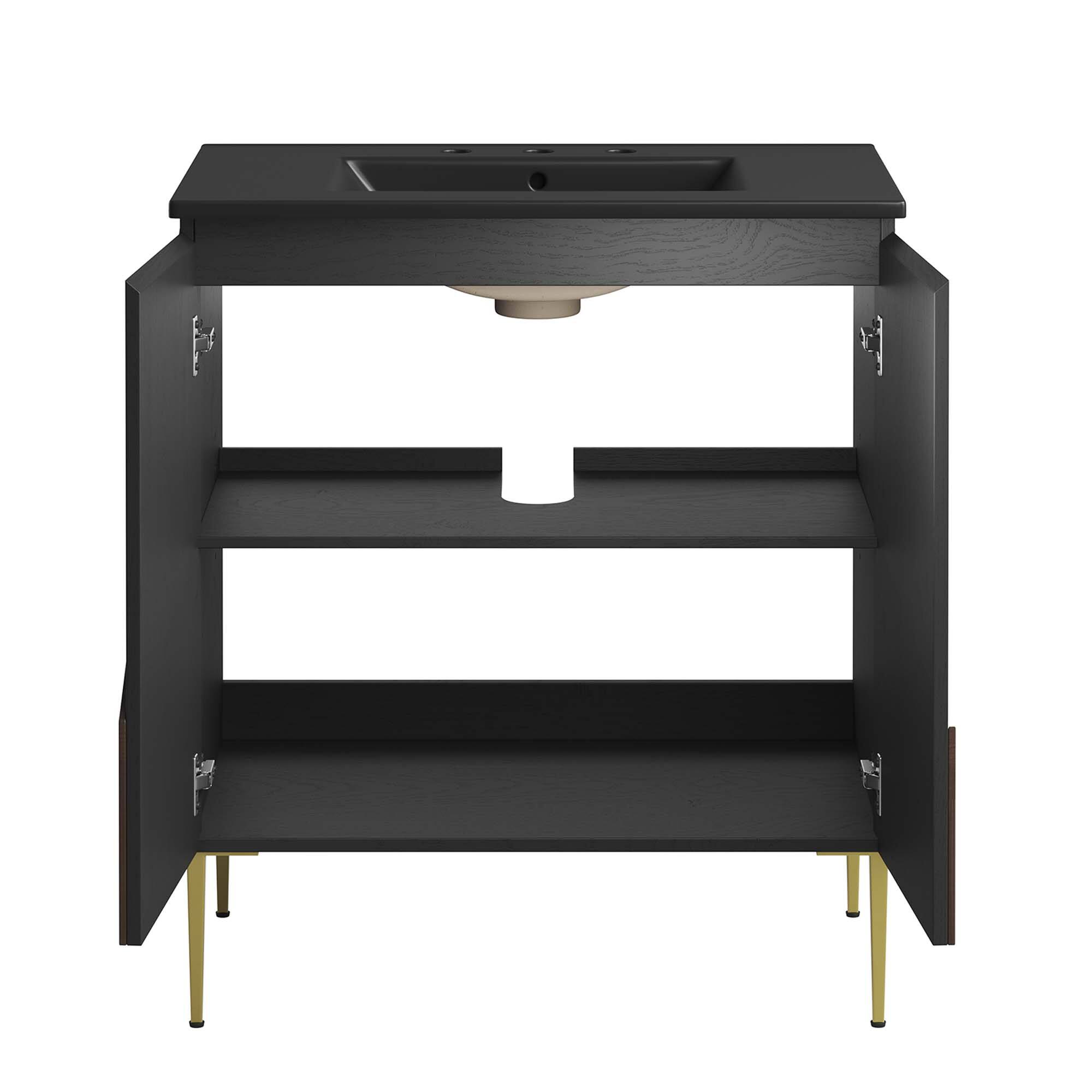 Alt View 5. Modway - Alchemist Bathroom Vanity Basin Included by Modway - Black Black.