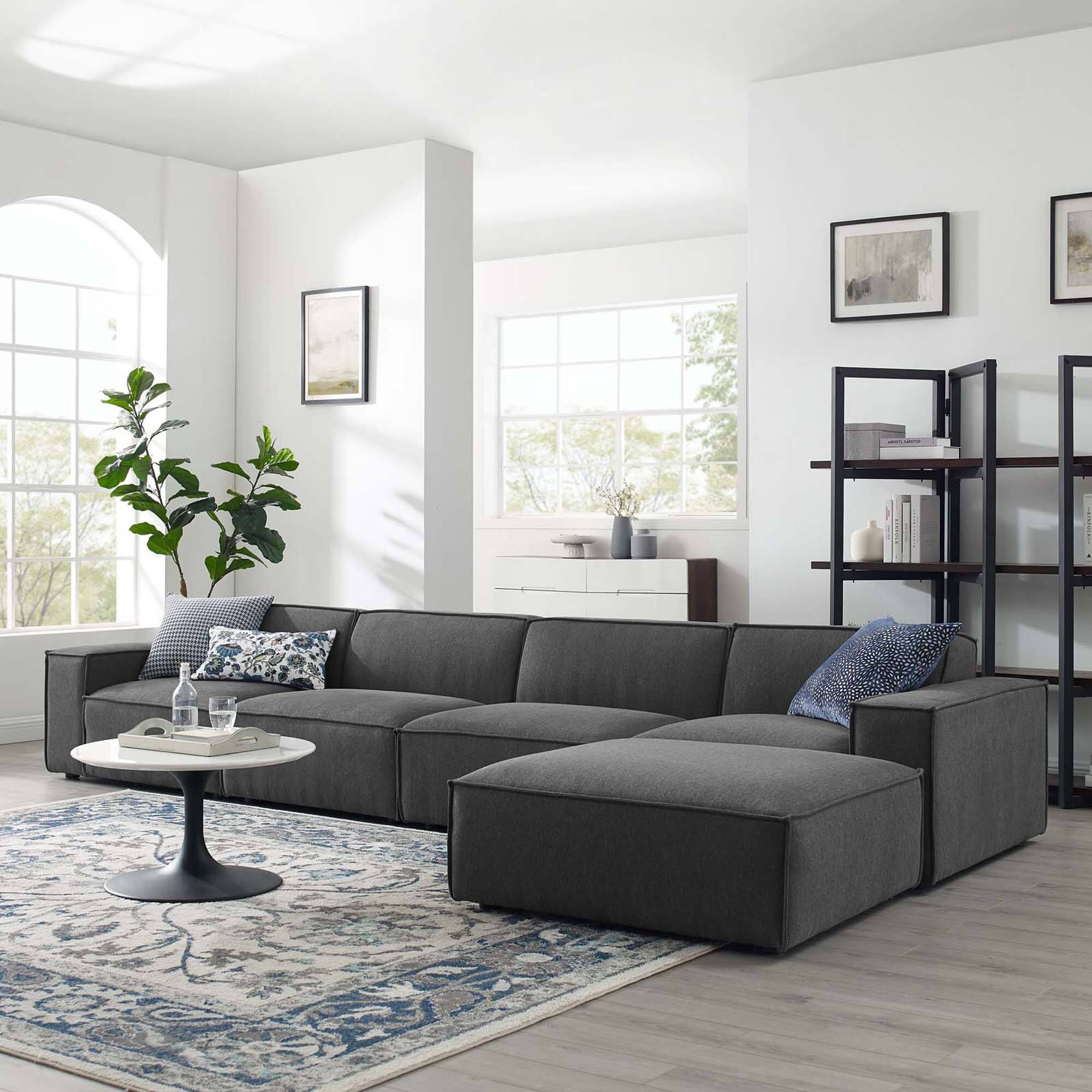 Alt View 7. Modway - Restore 5-Piece Sectional Sofa by Modway - Brown.