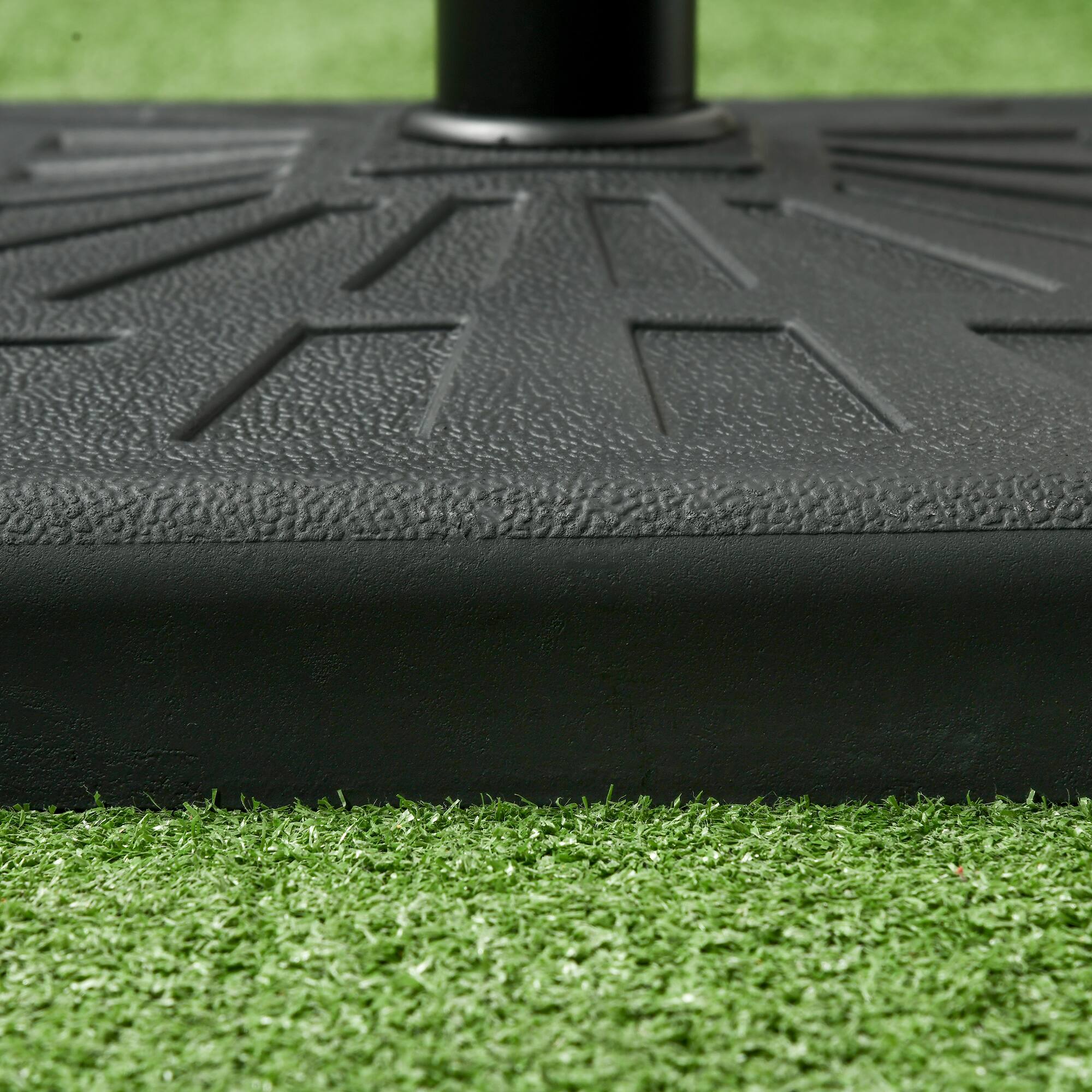 Alt View 8. Outsunny - 42lbs Resin Patio Umbrella Base, 20" Square Outdoor Umbrella Stand Holder for Parasol Poles 1.26", 1.5" - Black.