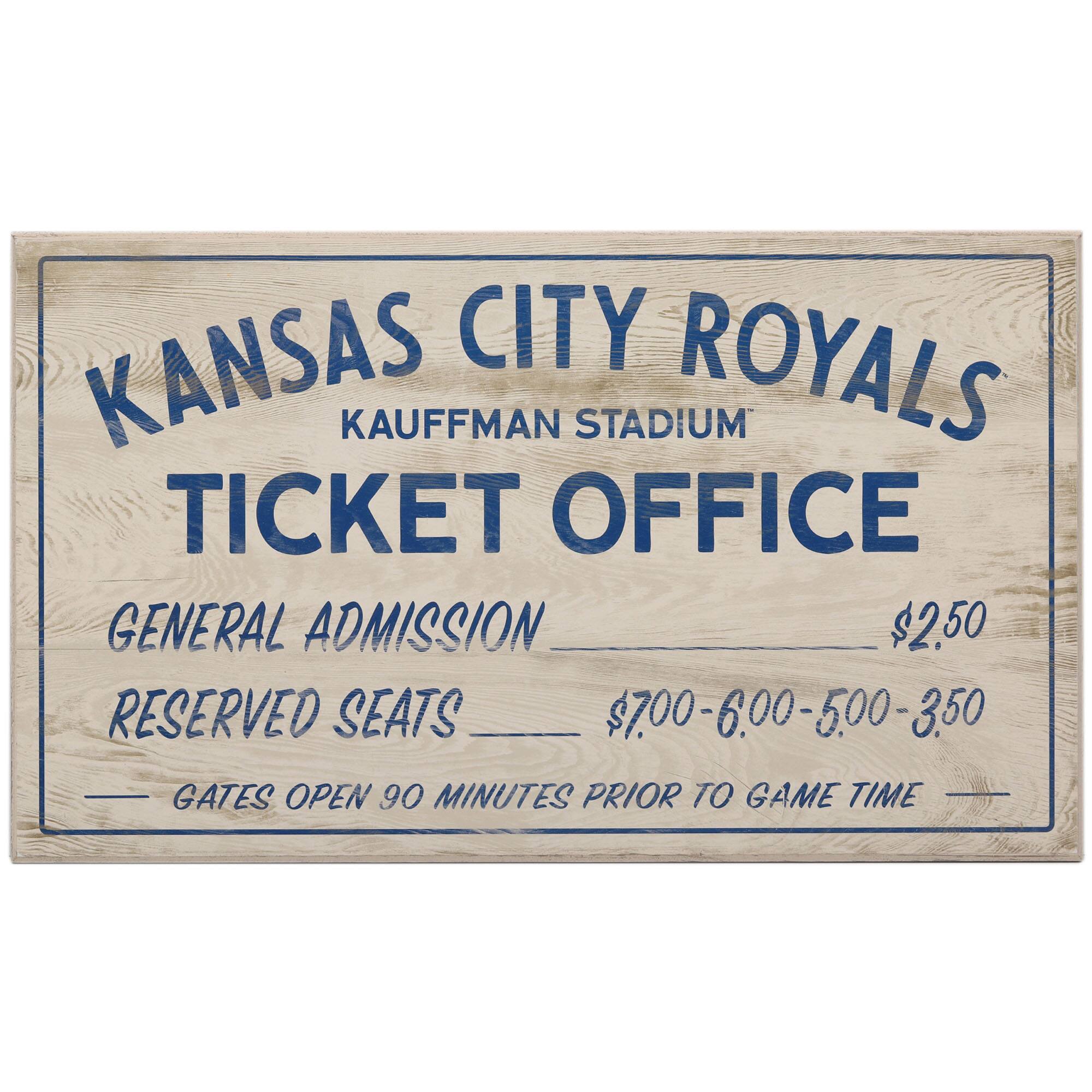 Kansas City Royals 10" x 17" Ticket Office Wood Sign