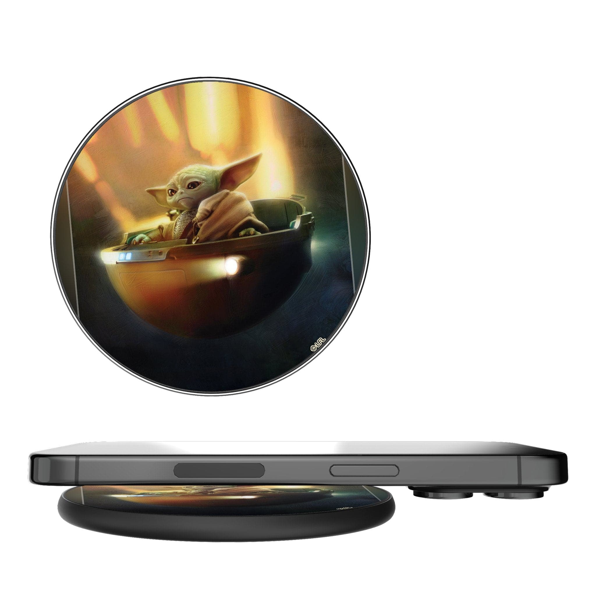 Keyscaper - Star Wars: The Mandalorian Portrait 15-Watt Wireless Charger - Grogu