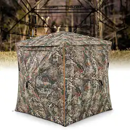 Costway - 3 in 1 Multifunctional Hunting Blind with Skylight Roof Cover Carrying Bag - Camouflage