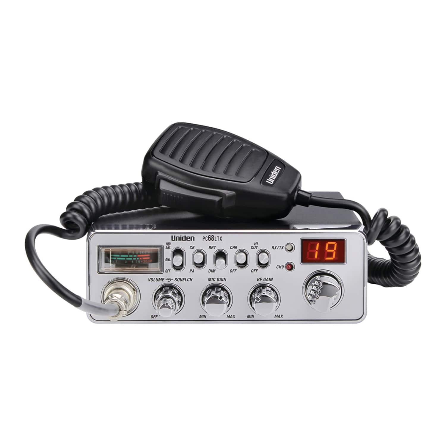 Uniden - Pc68ltx Bearcat 40-channel Cb Radio, Chrome, Pc68ltx - Black