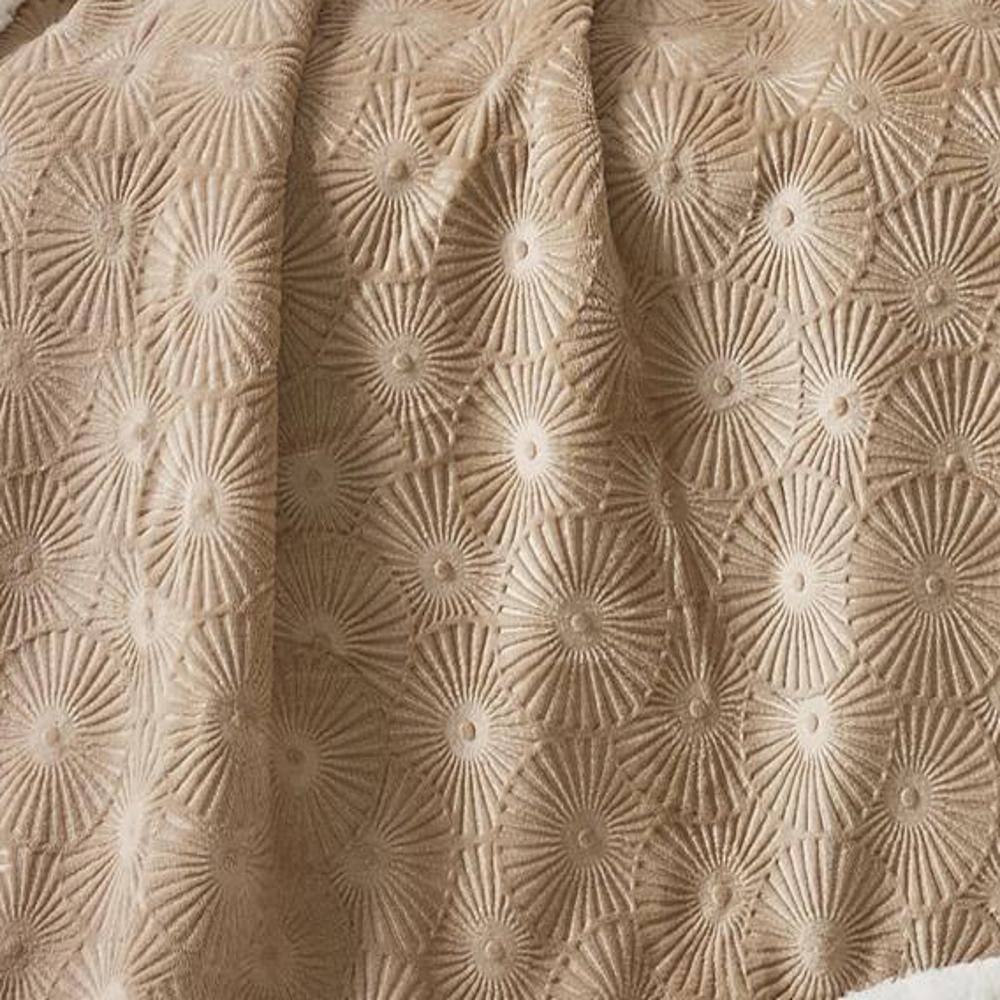 Alt View 3. Noble House - Louvre Plush All Season 50"x60" Sherpa Beige Throw - Beige.