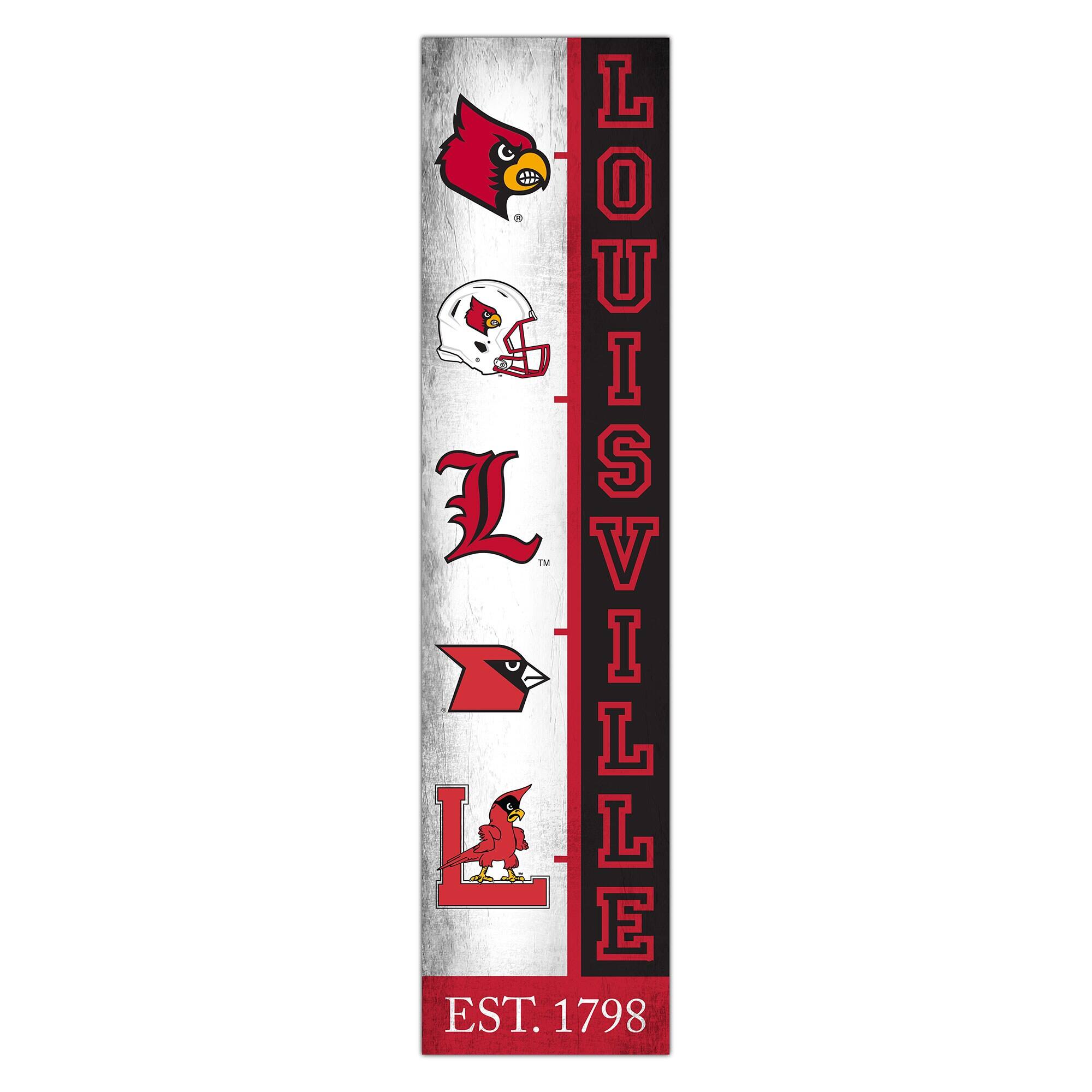 Louisville Cardinals 6" x 24" Progression Wood Sign