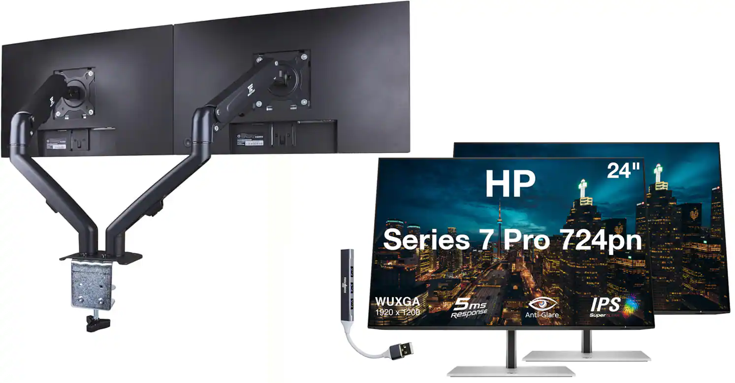 HP 24" 3 Series 7 Pro 724pn WUXGA 1920 x 1200 5ms Response Anti Glare IPS Super