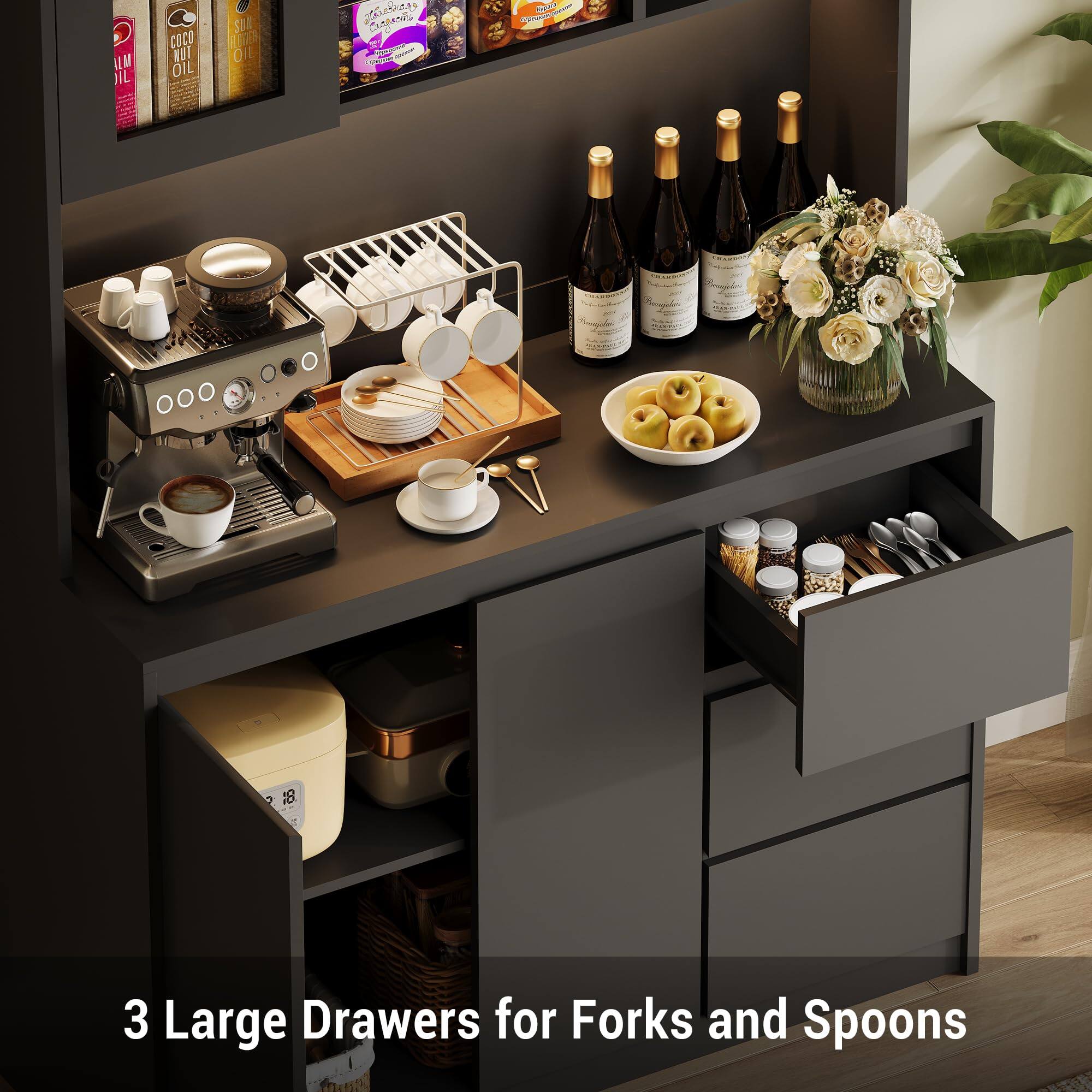 3 Large Drawers for Forks and Spoons