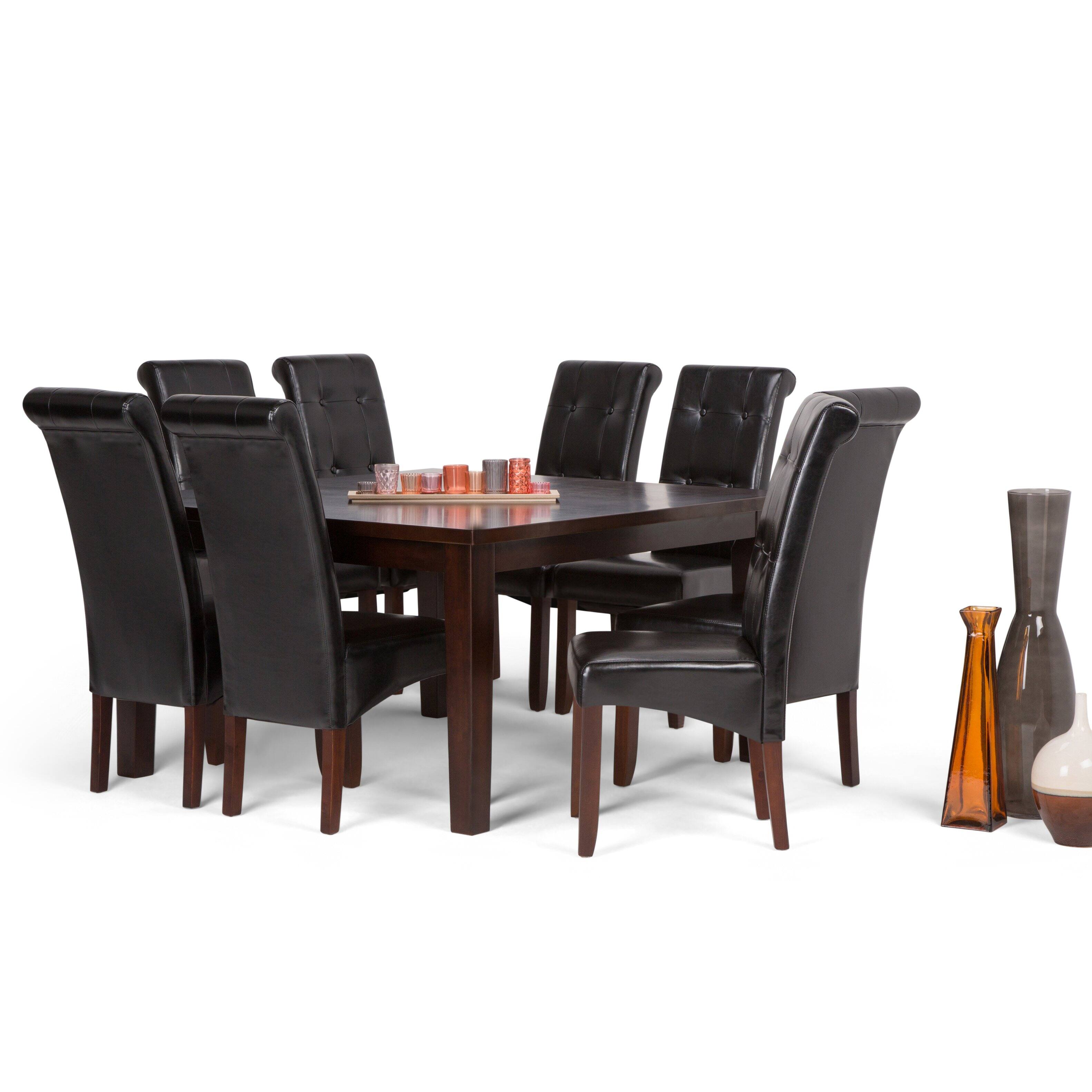 Angle. Simpli Home - Cosmopolitan / Eastwood 9-Piece Dining Set - Midnight Black.