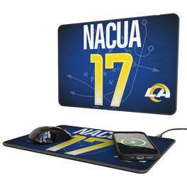 Keyscaper - Puka Nacua Los Angeles Rams Wireless Charger and Mouse Pad - Black