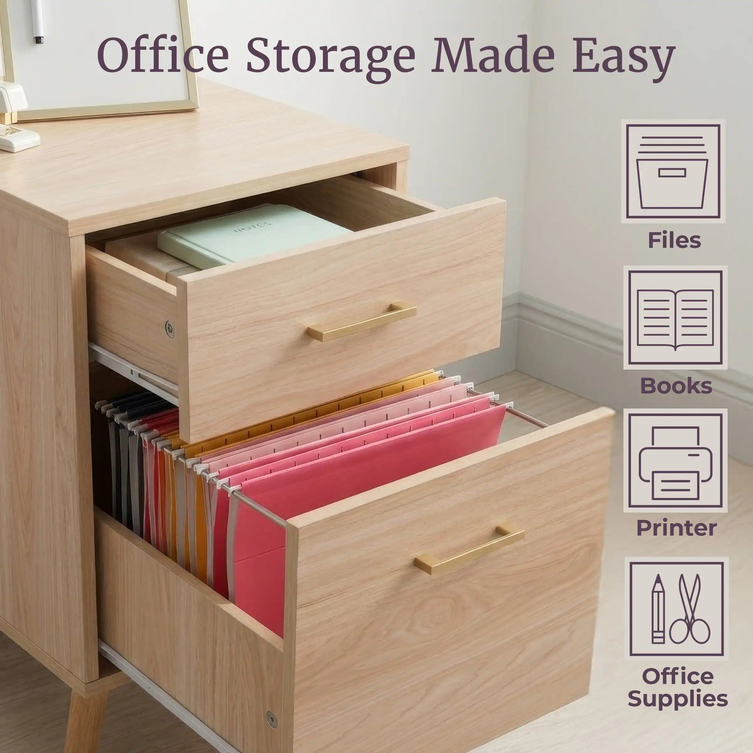 Office Storage Made Easy  
Files  
Books  
Printer  
Office Supplies