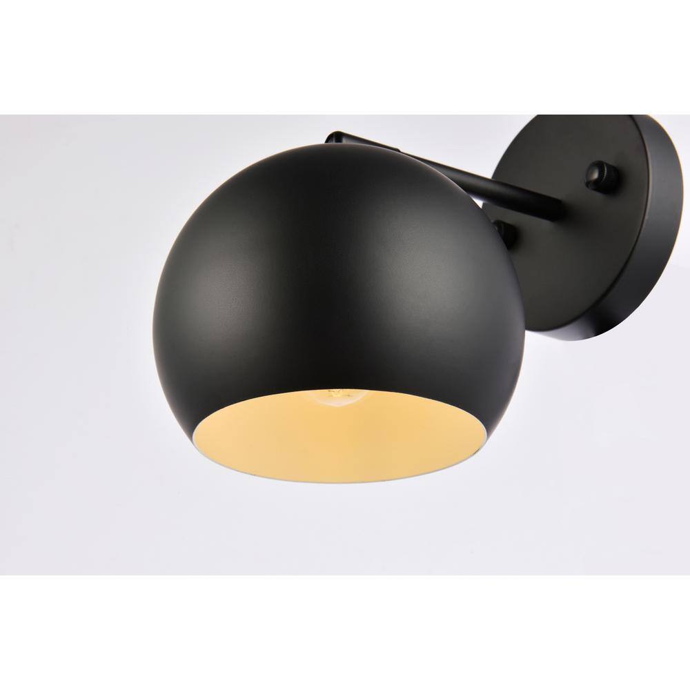 Alt View 3. Living District - Othello 1 light black wall sconce - Black.