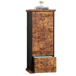 Hivvago - Traditional Vertical File Cabinet Wood Finish with 4 Drawers - Rustic Brown