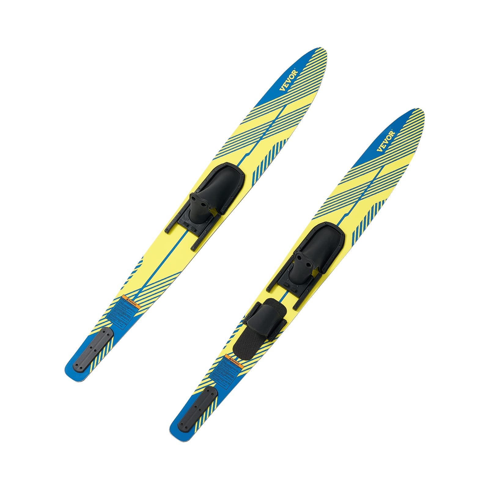 VEVOR - 67" Water Skis, Adult Water Ski with X-9 Adjustable Horseshoe Bindings & Padded Rear Toe Plate - Upper surface: yellow + blue;bottom surface: black