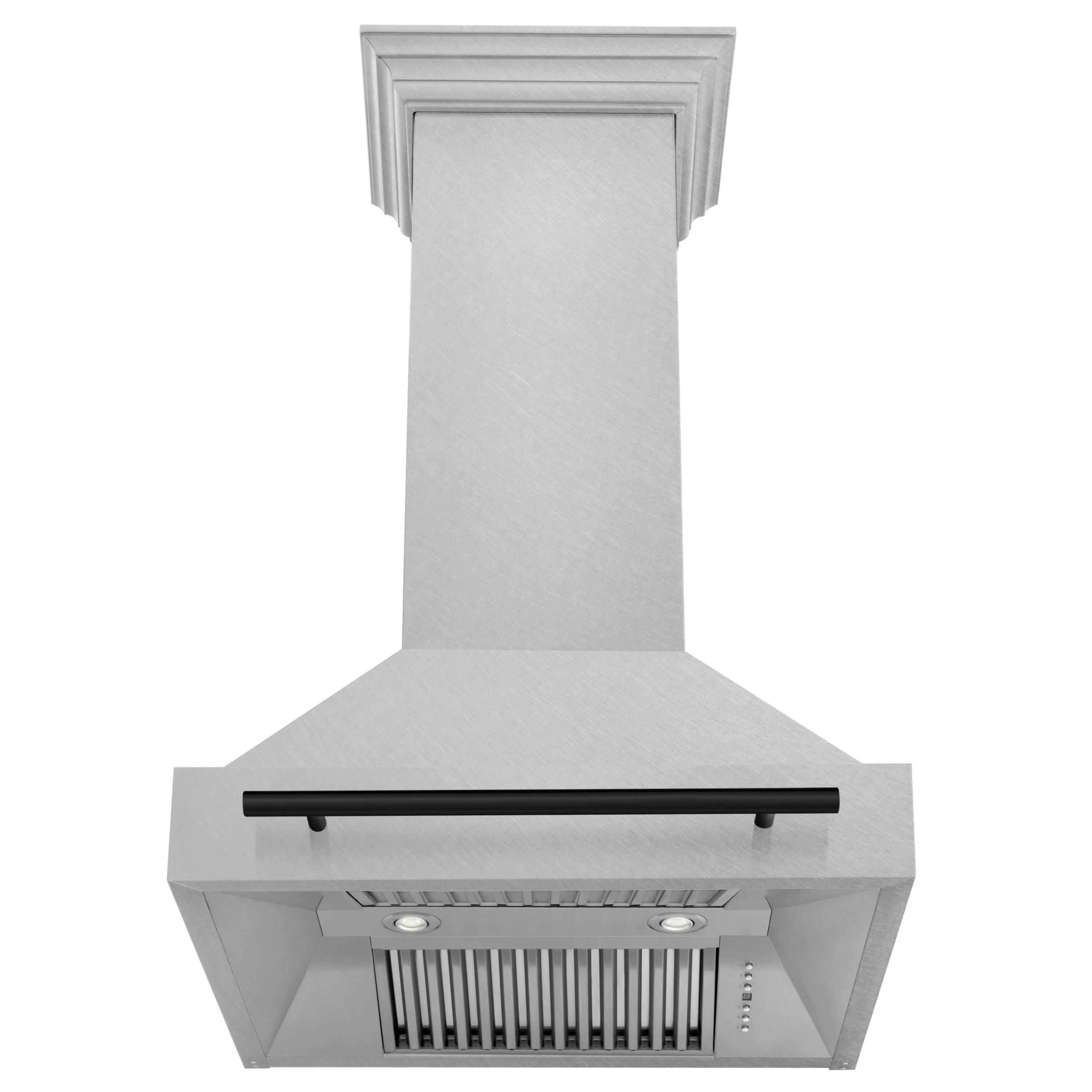 Back. ZLINE - ZLINE Autograph Edition 30 in. Satin Stainless Steel Wall Mount Range Hood with Matte Black Handle (8654SNZ-30-MB) - Satin Stainless Steel.