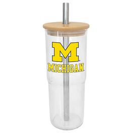Logo Brands - Michigan Wolverines 24oz. Glass Tumbler - Multicolor