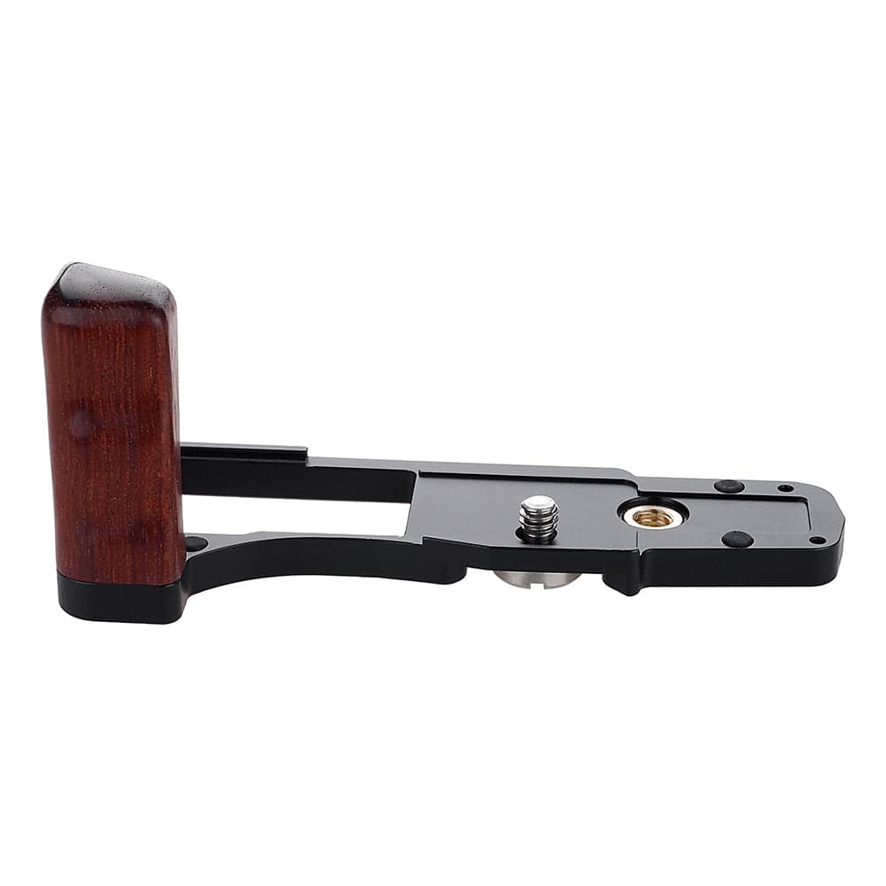 Fotodiox - Deluxe Metal Camera Hand Grip f/ Olympus OM-D E-M10 Mark III MILC MFT Camera w/ Wooden Accent and Battery Access