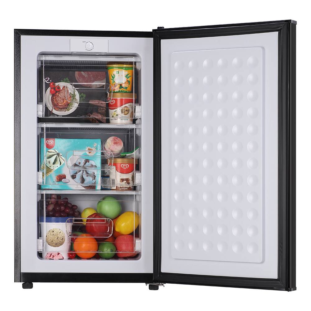 Alt View 6. Loheer - 2.8 Cu. Ft. Compact Upright Freezer with -9.4°F Deep Freeze and Mechanical Control - BLACK.