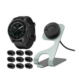 Garmin - epix Pro Gen 2 Sapphire Edition Smartwatch (Gray) Bundle with Charging Stand and Port Plugs - Gray - (2025)
