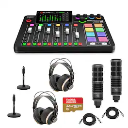 RODE - RODECaster Pro II Integrated Audio Production Studio Console Bundle with 2x TAP300 Mic, 2x TAPH700 Headphones, 2x