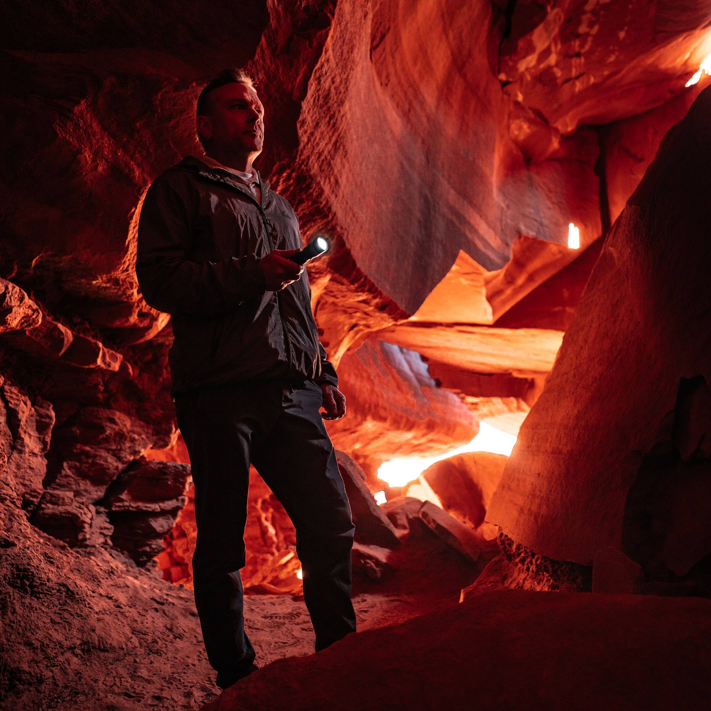 Alt View 2. LUXPRO - Dual-Power Focusing LED Flashlight, 1253 Lumens - Black.