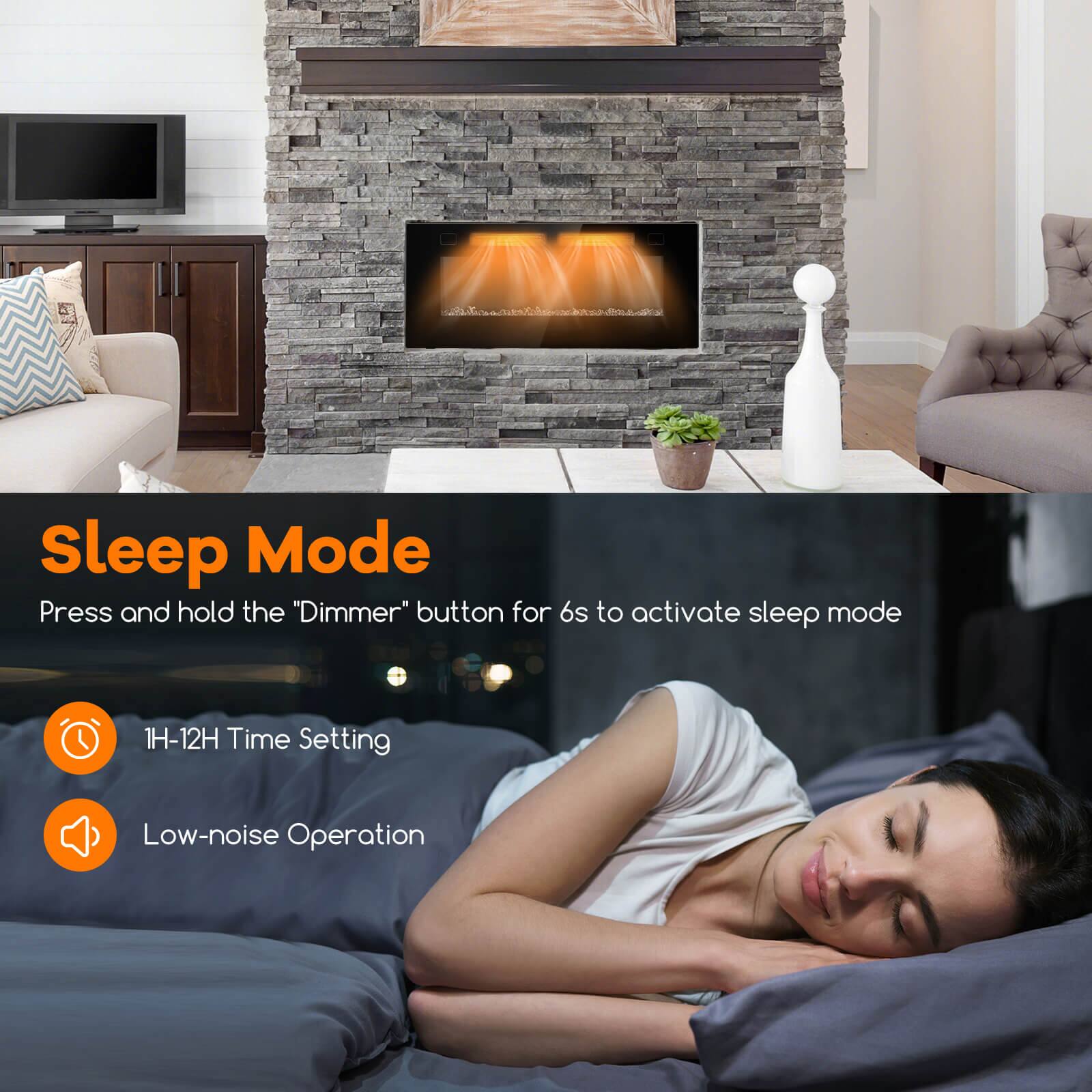 Sleep Mode
Press and hold the "Dimmer" button for 6s to activate sleep mode
1H-12H Time Setting
Low-noise Operation