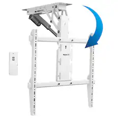 Front. Mount-It! - Motorized Ceiling TV Mount – 50″–90″ TVs, Remote-Controlled, 0–87.5° Tilt, 88 lb Capacity - White.