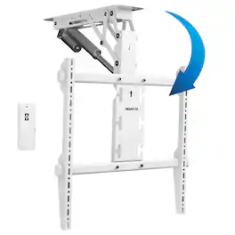 Mount-It! - Motorized Ceiling TV Mount – 50″–90″ TVs, Remote-Controlled, 0–87.5° Tilt, 88 lb Capacity - White