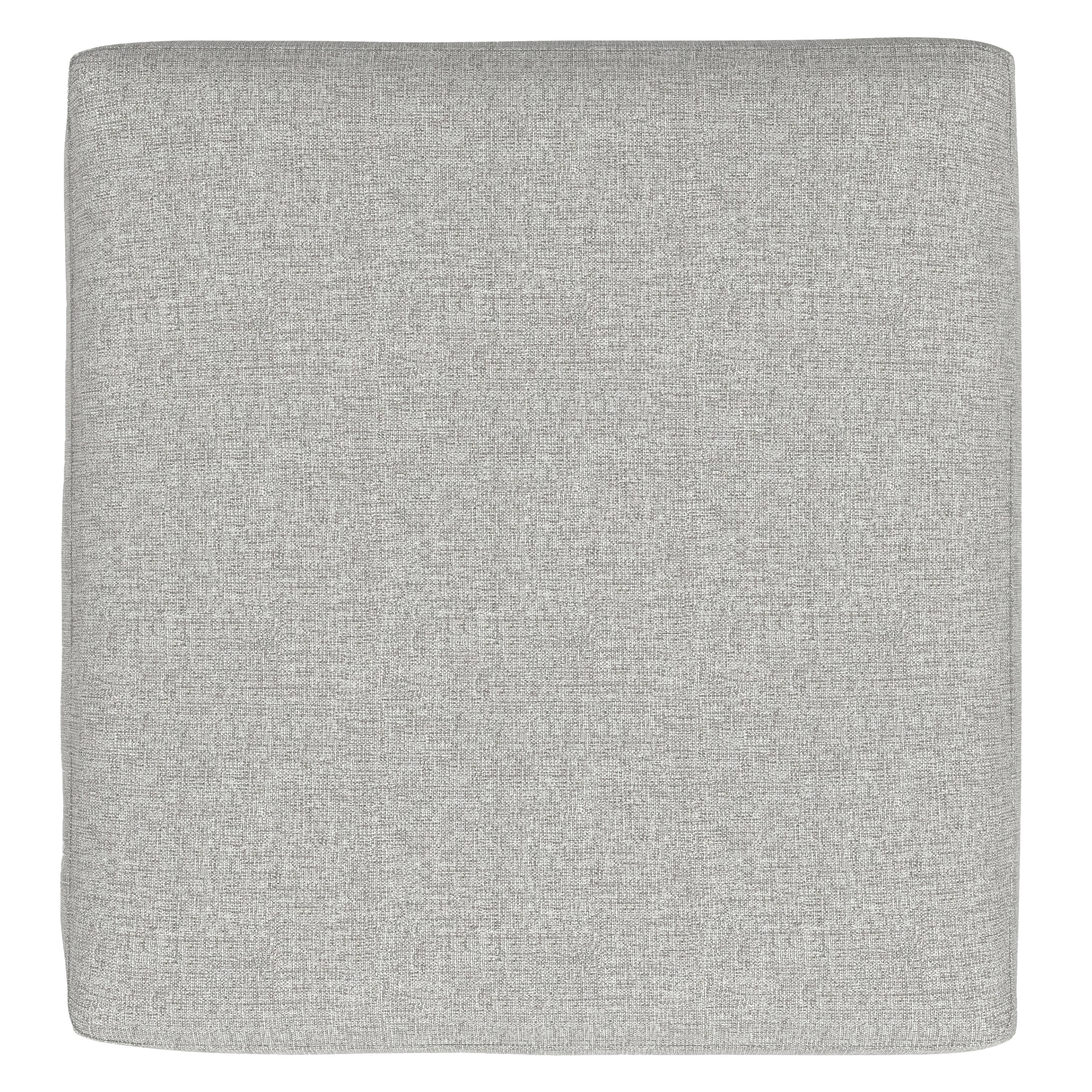 Back. Simpli Home - Rex Ottoman in Tightly Woven Performance Fabric - Pale Grey.