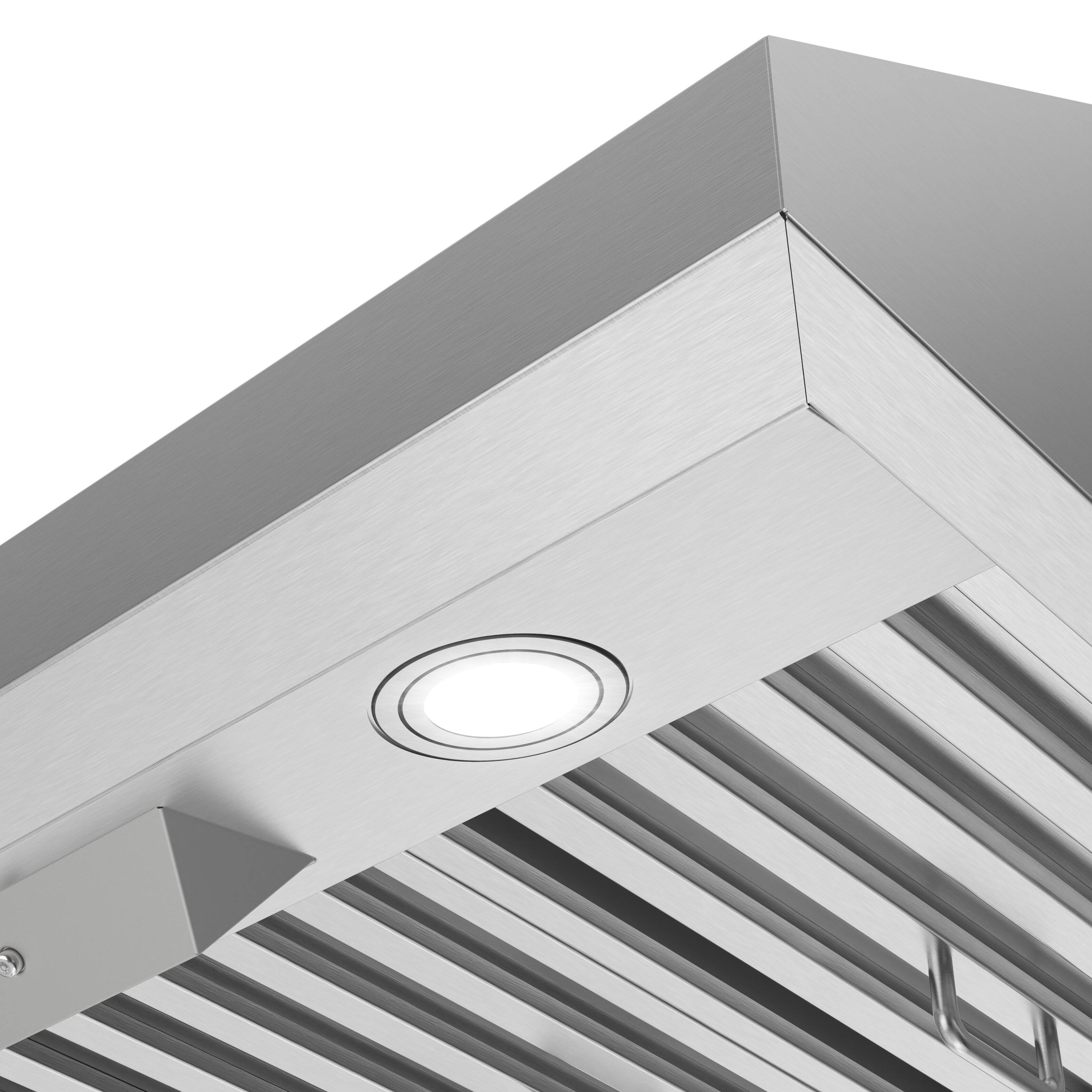 Alt View 7. Streamline - 30 in. Anfo Convertible Undermount 406 CFM Range Hood, Baffle Filters, Push Button Control, LED Lights - Brushed Stainless Steel.