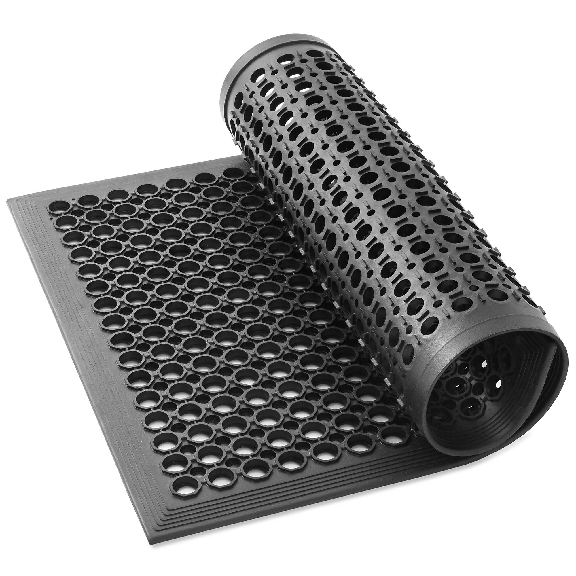 Alt View 2. GRIDMANN - Restaurant Floor Mats - Anti-Fatigue Non-Slip Rubber Drainage Mats - Black.