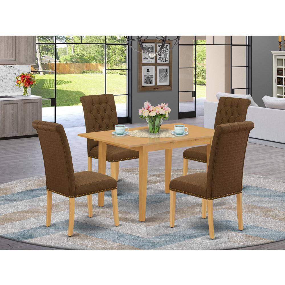Left. East West Furniture - Dining Room Set Oak - Brown.