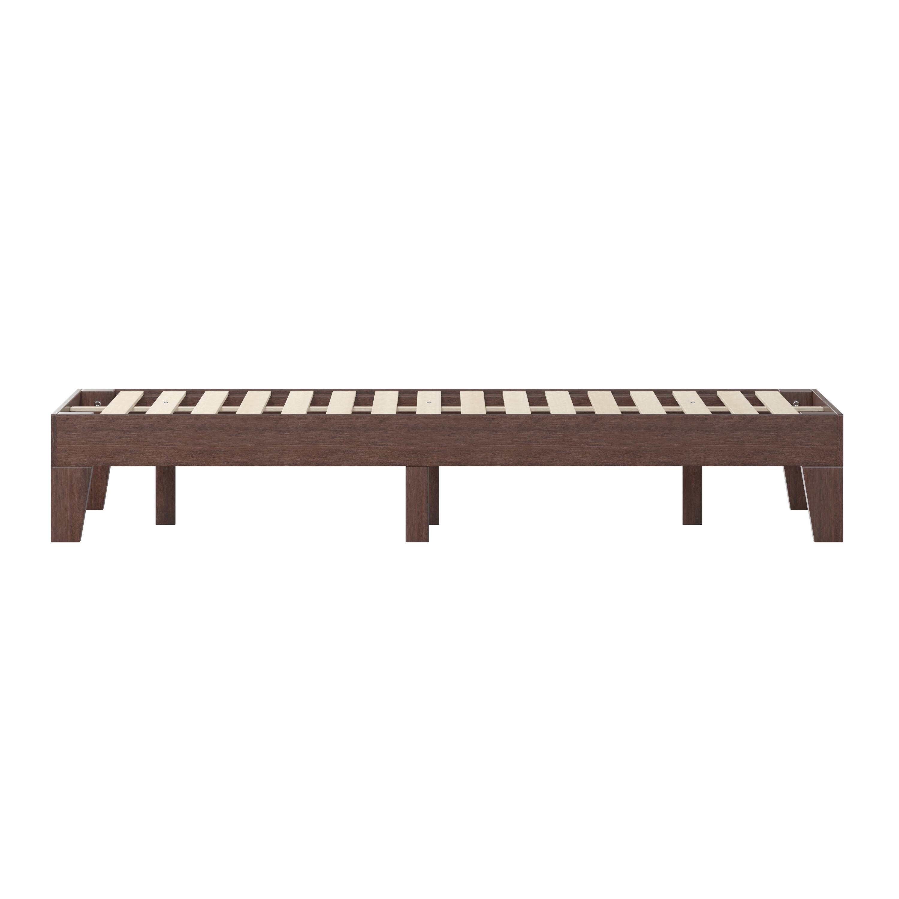 Alt View 19. Alamont Home - Evelyn Solid Wood Platform Bed with Wooden Support Slats, No Box Spring Required - Walnut.