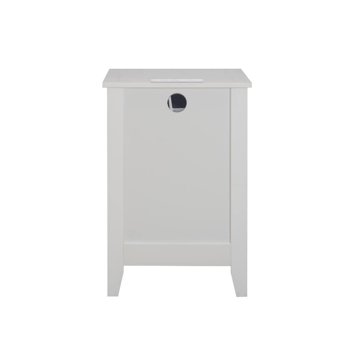 Back. Loheer - Loheer White 3 Drawer Nightstand with Charging Station, USB Ports and Power Outlets - White.